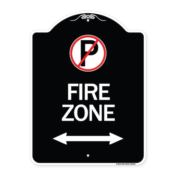 Signmission No Parking and Arrow Pointing Left and Right Heavy-Gauge Aluminum Sign, 24" x 18", BW-1824-24656 A-DES-BW-1824-24656 - main